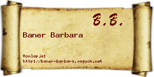 Baner Barbara névjegykártya